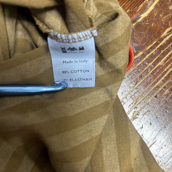 Labor Art Minimalist Brown Striped Aline Long Sleeve Tunic Top Size 2 - Picture 4 of 6